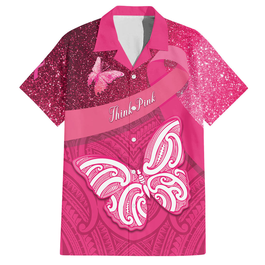 New Zealand Breast Cancer Awareness Hawaiian Shirt Pink Ribbon Butterfly Maori Pattern LT22 Pink - Polynesian Pride