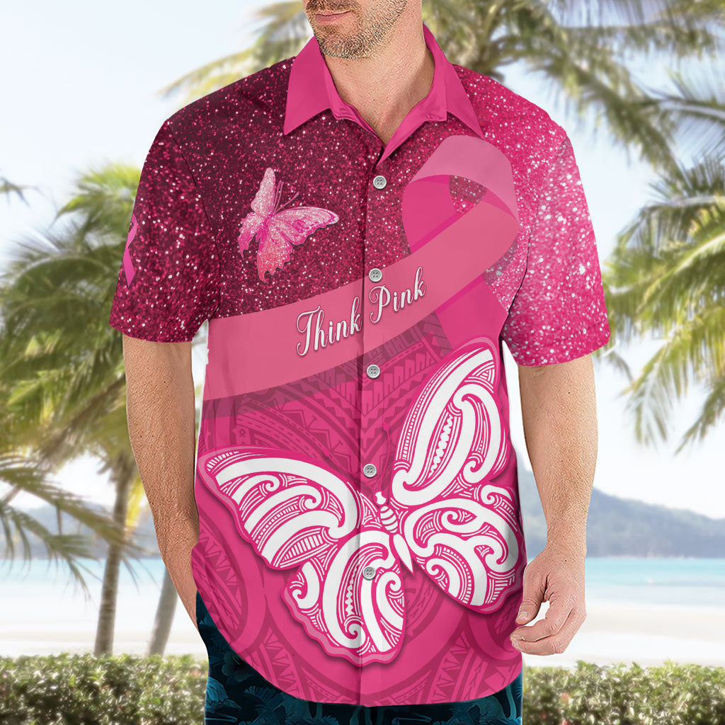 New Zealand Breast Cancer Awareness Hawaiian Shirt Pink Ribbon Butterfly Maori Pattern LT22 - Polynesian Pride