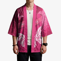 New Zealand Breast Cancer Awareness Kimono Pink Ribbon Butterfly Maori Pattern