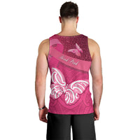 New Zealand Breast Cancer Awareness Men Tank Top Pink Ribbon Butterfly Maori Pattern LT22 - Polynesian Pride