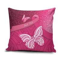 New Zealand Breast Cancer Awareness Pillow Cover Pink Ribbon Butterfly Maori Pattern LT22 Pink - Polynesian Pride