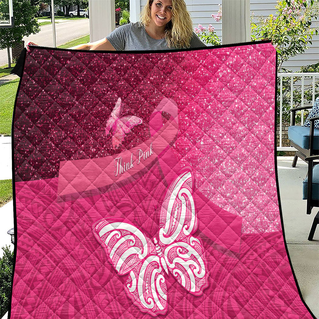 New Zealand Breast Cancer Awareness Quilt Pink Ribbon Butterfly Maori Pattern