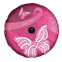New Zealand Breast Cancer Awareness Spare Tire Cover Pink Ribbon Butterfly Maori Pattern LT22 - Polynesian Pride