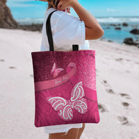 New Zealand Breast Cancer Awareness Tote Bag Pink Ribbon Butterfly Maori Pattern LT22 - Polynesian Pride