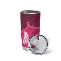 New Zealand Breast Cancer Awareness Tumbler Cup Pink Ribbon Butterfly Maori Pattern LT22 - Polynesian Pride