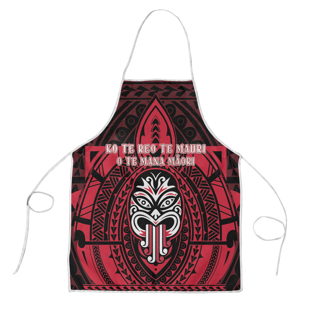 New Zealand Maori Language Week Apron Te Wiki O Te Reo Maori Hei Tiki LT22 Red - Polynesian Pride