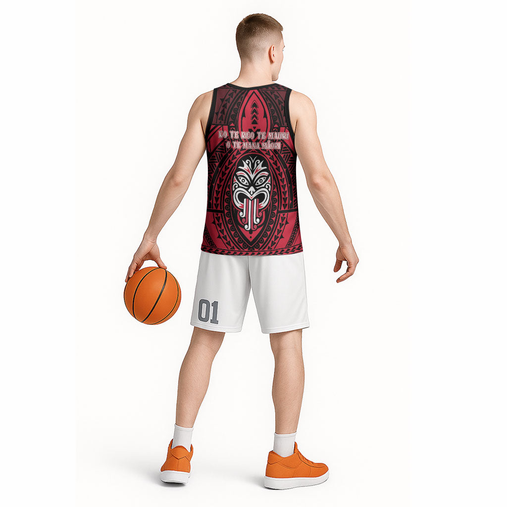 New Zealand Maori Language Week Basketball Jersey Te Wiki O Te Reo Maori Hei Tiki LT22 - Polynesian Pride
