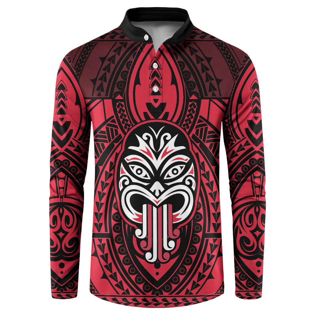 New Zealand Maori Language Week Button Sweatshirt Te Wiki O Te Reo Maori Hei Tiki LT22 Red - Polynesian Pride
