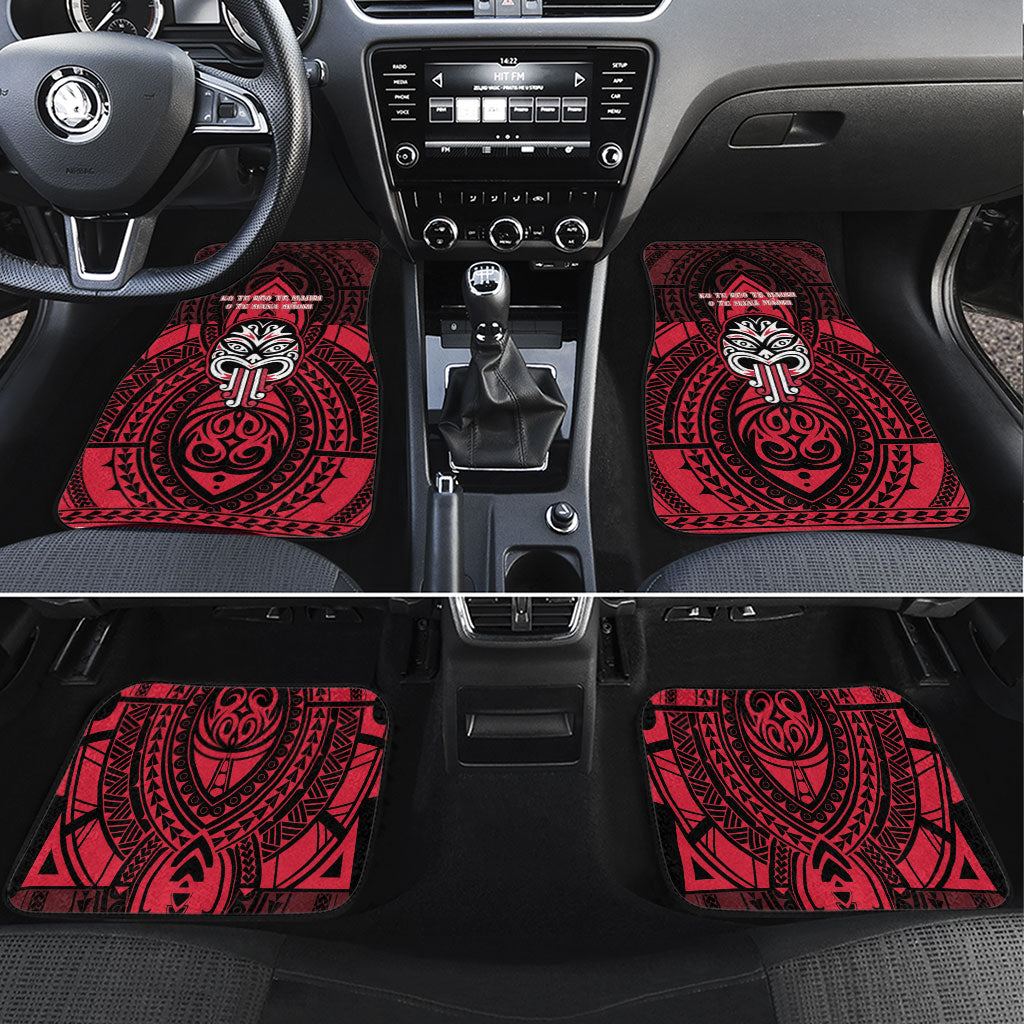 New Zealand Maori Language Week Car Mats Te Wiki O Te Reo Maori Hei Tiki LT22 Set 4pcs Red - Polynesian Pride