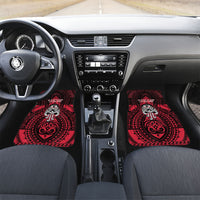 New Zealand Maori Language Week Car Mats Te Wiki O Te Reo Maori Hei Tiki LT22 Set 2pcs - Front Red - Polynesian Pride