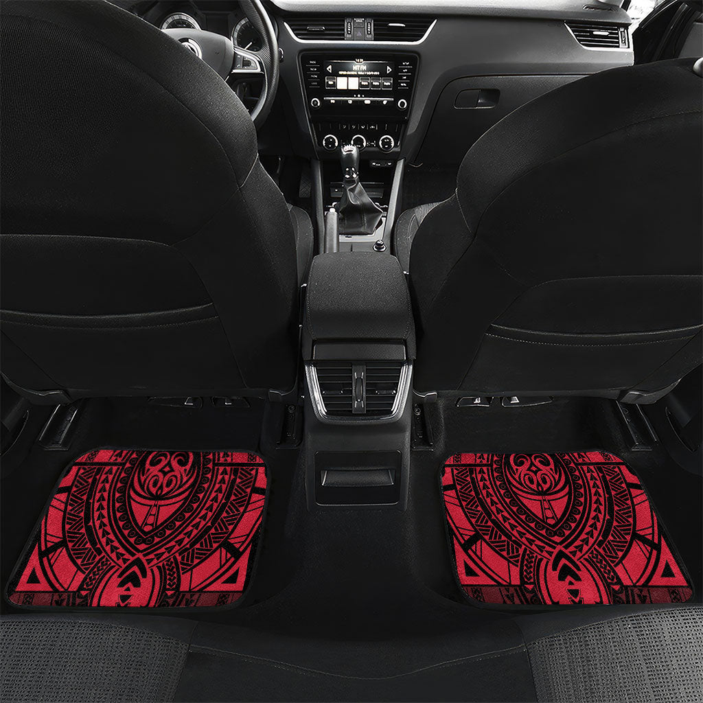 New Zealand Maori Language Week Car Mats Te Wiki O Te Reo Maori Hei Tiki LT22 Set 2pcs - Back Red - Polynesian Pride