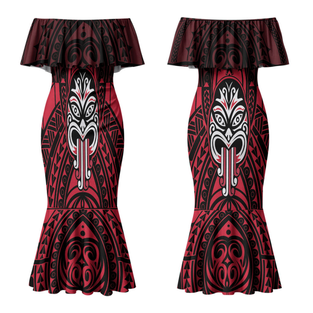 New Zealand Maori Language Week Couples Matching Mermaid Dress and Hawaiian Shirt Te Wiki O Te Reo Maori Hei Tiki LT22 - Polynesian Pride