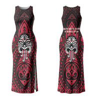 New Zealand Maori Language Week Family Matching Tank Maxi Dress and Hawaiian Shirt Te Wiki O Te Reo Maori Hei Tiki LT22 Mom's Dress Red - Polynesian Pride