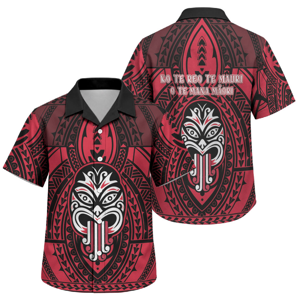 New Zealand Maori Language Week Family Matching Tank Maxi Dress and Hawaiian Shirt Te Wiki O Te Reo Maori Hei Tiki LT22 Son's Shirt Red - Polynesian Pride