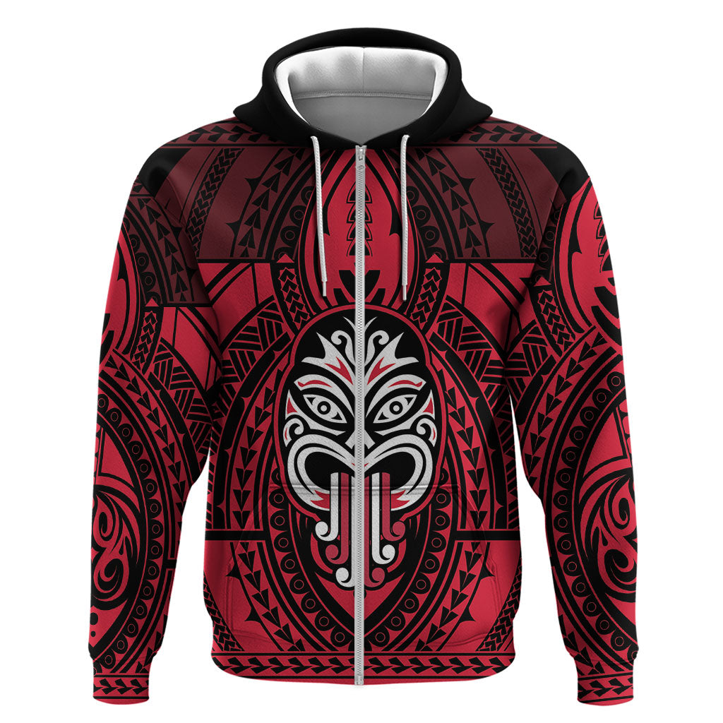 New Zealand Maori Language Week Hoodie Te Wiki O Te Reo Maori Hei Tiki LT22 Zip Hoodie Red - Polynesian Pride