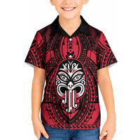 New Zealand Maori Language Week Kid Hawaiian Shirt Te Wiki O Te Reo Maori Hei Tiki LT22 Kid Red - Polynesian Pride