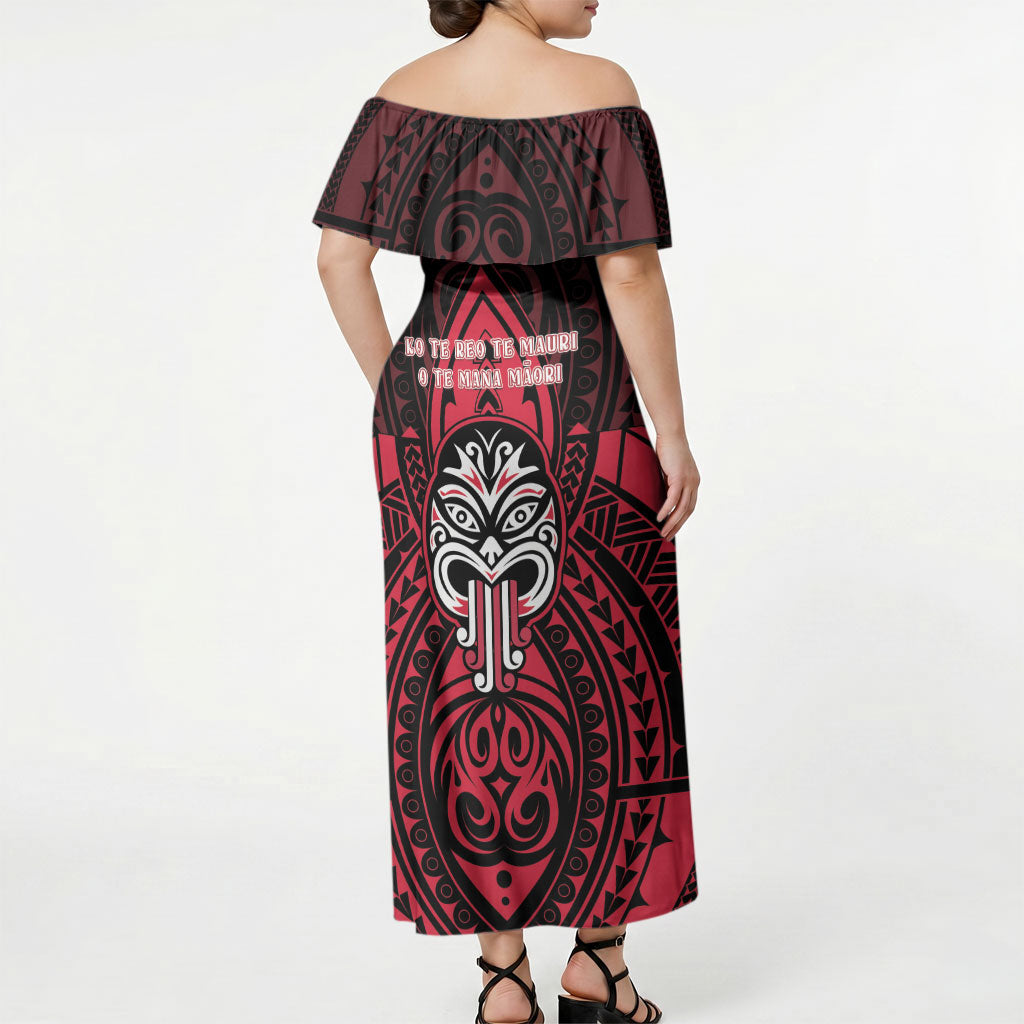 New Zealand Maori Language Week Off Shoulder Maxi Dress Te Wiki O Te Reo Maori Hei Tiki LT22 - Polynesian Pride