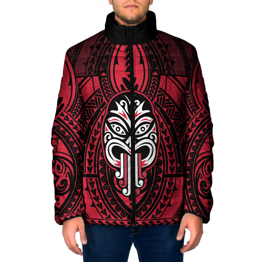 New Zealand Maori Language Week Padded Jacket Te Wiki O Te Reo Maori Hei Tiki LT22 Men Red - Polynesian Pride