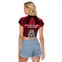 New Zealand Maori Language Week Raglan Cropped T Shirt Te Wiki O Te Reo Maori Hei Tiki LT22 - Polynesian Pride