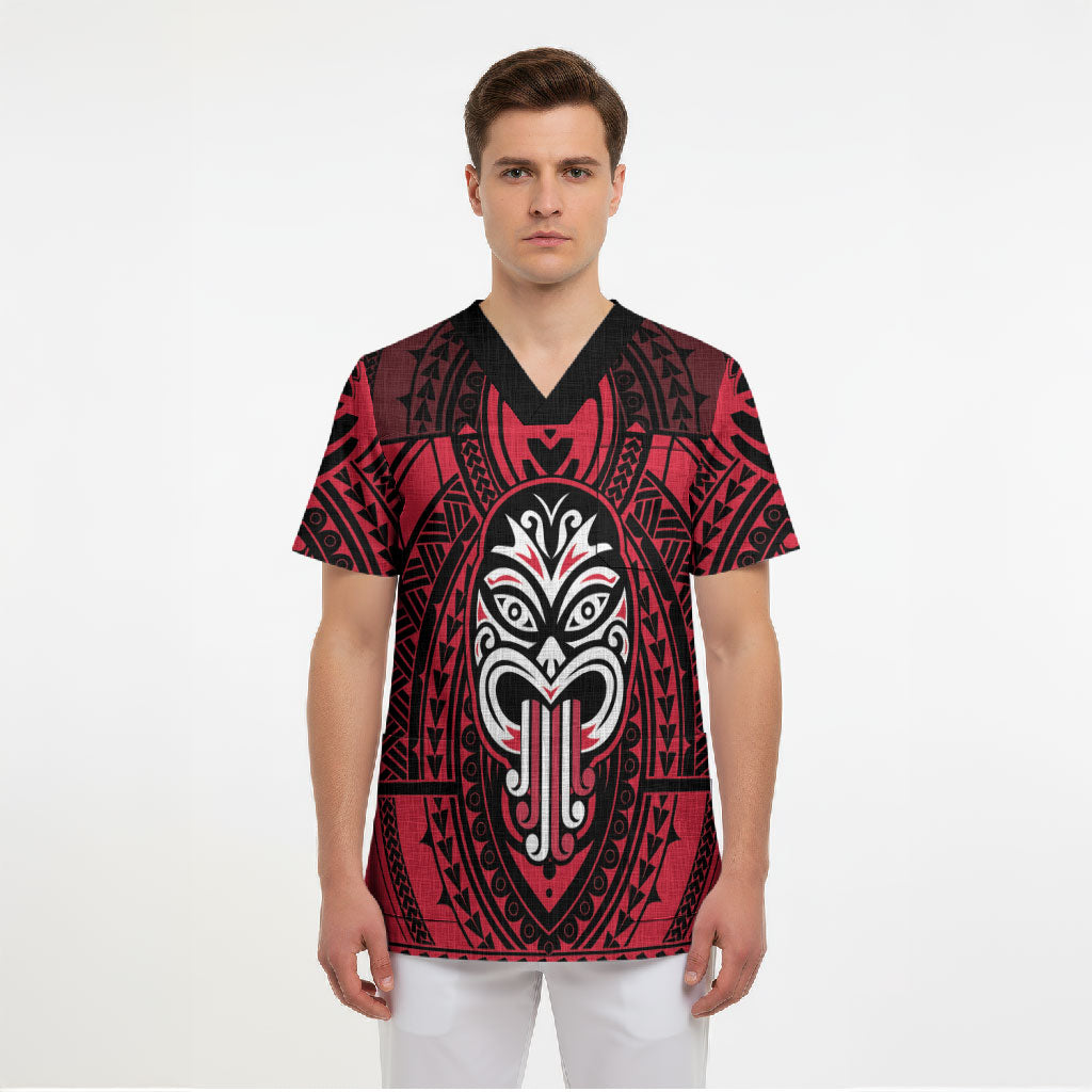 New Zealand Maori Language Week Scrub Top Te Wiki O Te Reo Maori Hei Tiki LT22 - Polynesian Pride