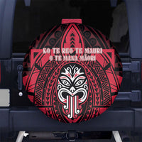 New Zealand Maori Language Week Spare Tire Cover Te Wiki O Te Reo Maori Hei Tiki LT22 No hole Red - Polynesian Pride