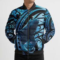 New Zealand Matariki Bomber Puffer Jacket Maori Humpback Whale Galaxy