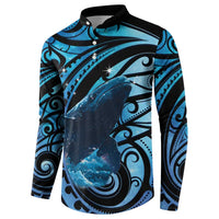 New Zealand Matariki Button Sweatshirt Maori Humpback Whale Galaxy