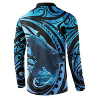 New Zealand Matariki Button Sweatshirt Maori Humpback Whale Galaxy