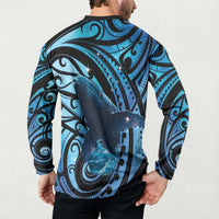 New Zealand Matariki Button Sweatshirt Maori Humpback Whale Galaxy