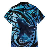 New Zealand Matariki Family Matching Off Shoulder Short Dress and Hawaiian Shirt Maori Humpback Whale Galaxy LT22 - Polynesian Pride