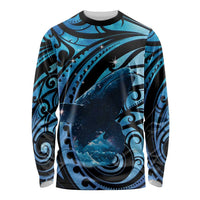 New Zealand Matariki Long Sleeve Shirt Maori Humpback Whale Galaxy