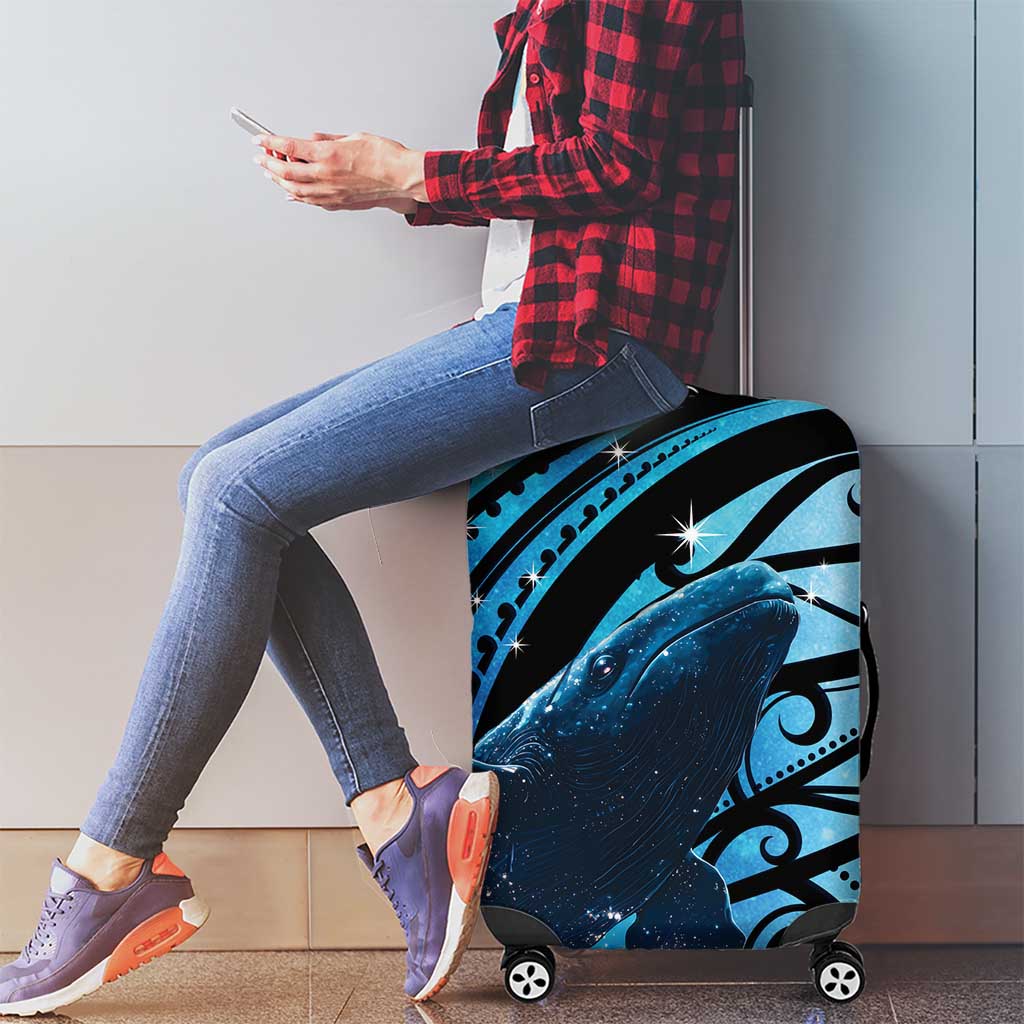 New Zealand Matariki Luggage Cover Maori Humpback Whale Galaxy