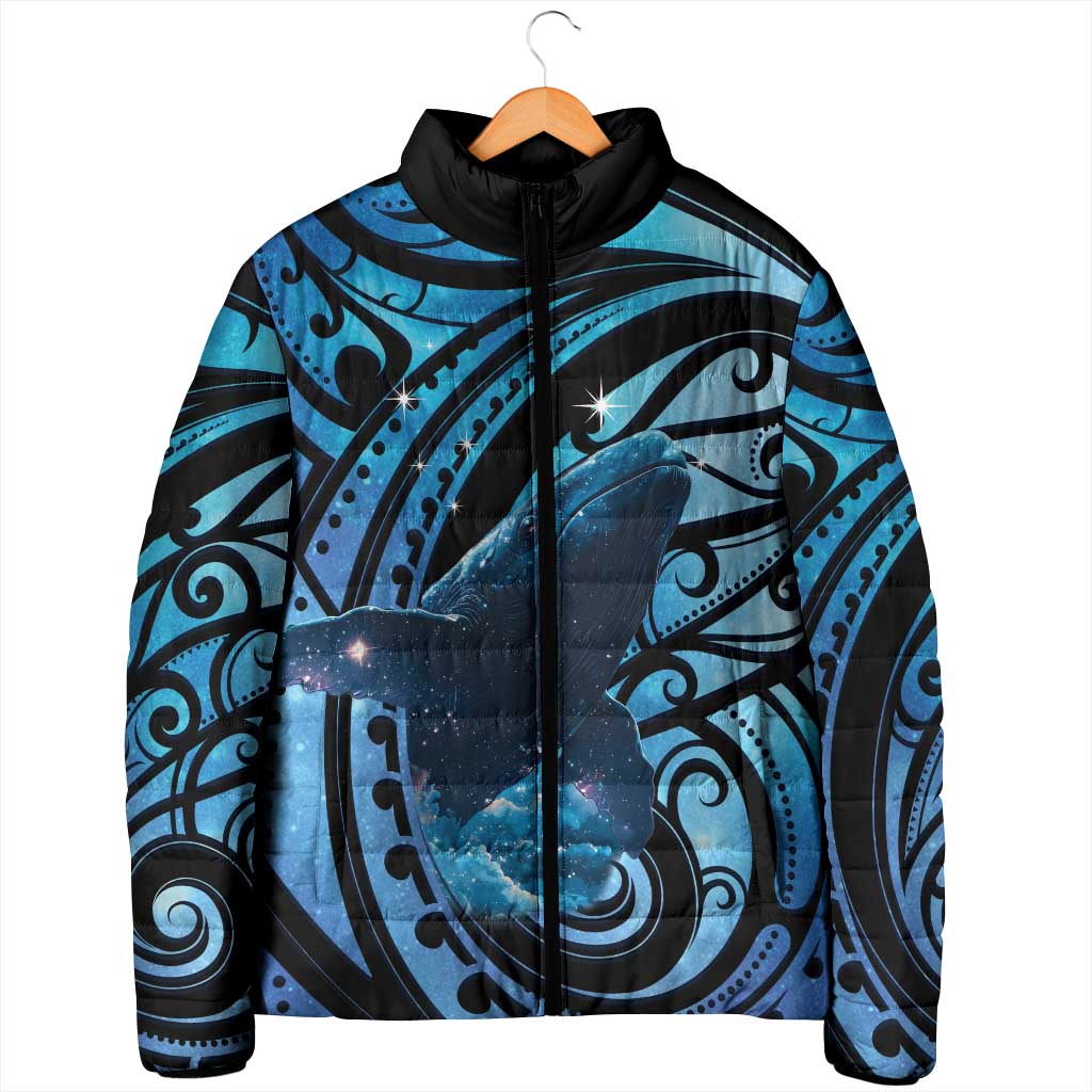 New Zealand Matariki Padded Jacket Maori Humpback Whale Galaxy