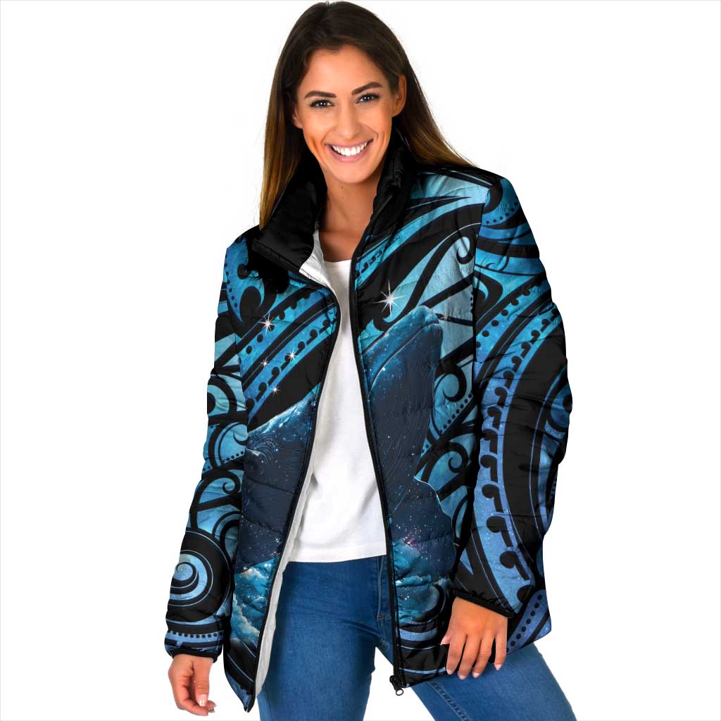 New Zealand Matariki Padded Jacket Maori Humpback Whale Galaxy