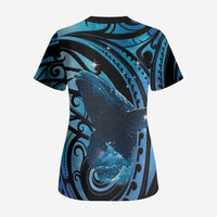 New Zealand Matariki Scrub Top Maori Humpback Whale Galaxy