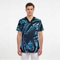 New Zealand Matariki Scrub Top Maori Humpback Whale Galaxy