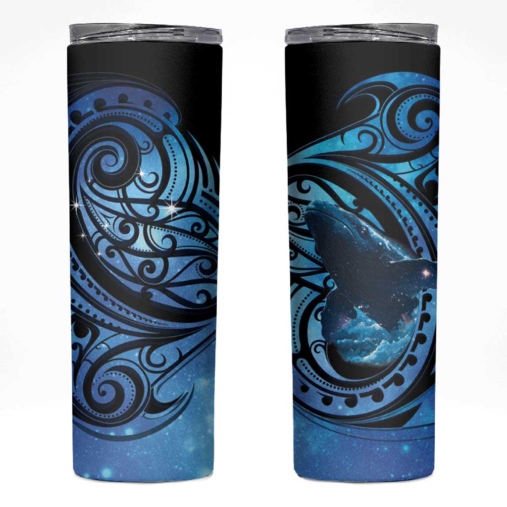 New Zealand Matariki Skinny Tumbler Maori Humpback Whale Galaxy LT22 Blue - Polynesian Pride