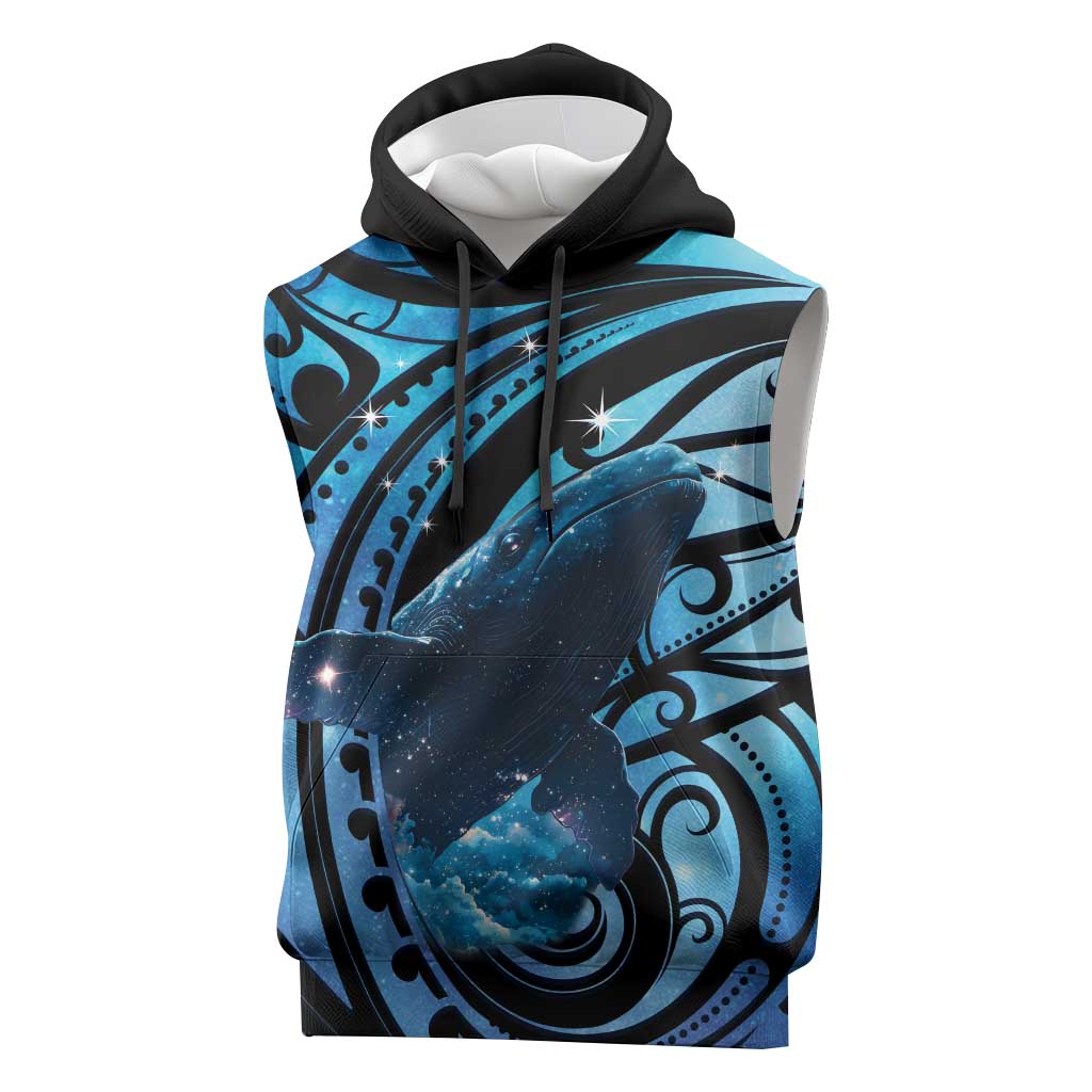 New Zealand Matariki Sleeveless Hoodie Maori Humpback Whale Galaxy