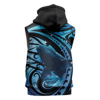 New Zealand Matariki Sleeveless Zip Hoodie Maori Humpback Whale Galaxy LT22 - Polynesian Pride