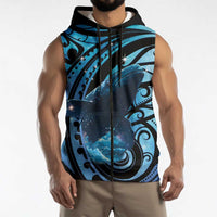 New Zealand Matariki Sleeveless Zip Hoodie Maori Humpback Whale Galaxy LT22 - Polynesian Pride