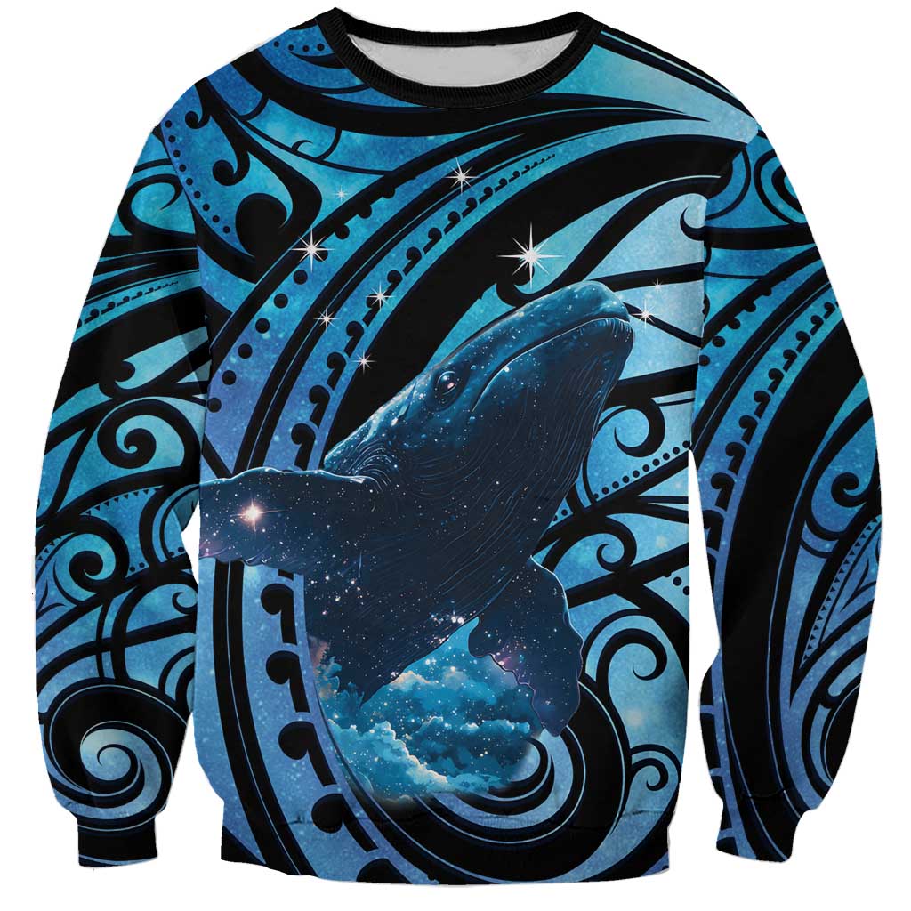 New Zealand Matariki Sweatshirt Maori Humpback Whale Galaxy
