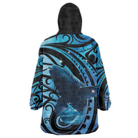 New Zealand Matariki Wearable Blanket Hoodie Maori Humpback Whale Galaxy LT22 - Polynesian Pride