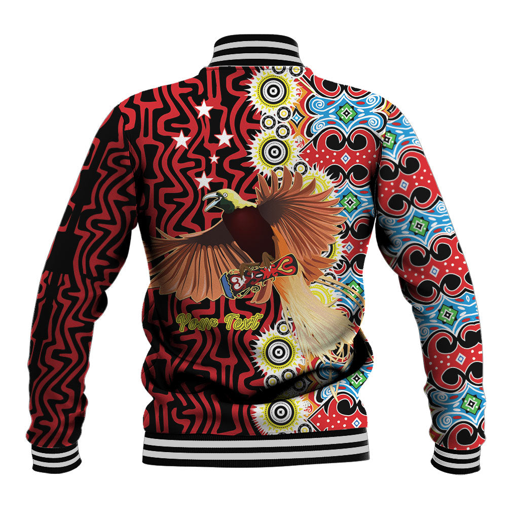 Personalised Papua New Guinea Pidgin Language Week Baseball Jacket Halo Olgeta Tok Pisin Wik Bird Of Paradise Oro Batik LT22 - Polynesian Pride