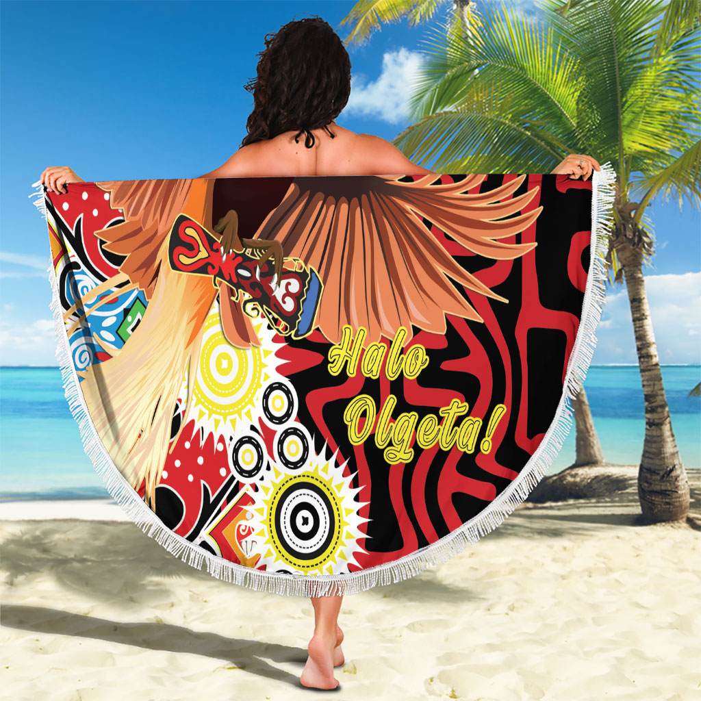 Papua New Guinea Pidgin Language Week Beach Blanket Halo Olgeta Tok Pisin Wik Bird Of Paradise Oro Batik LT22 - Polynesian Pride