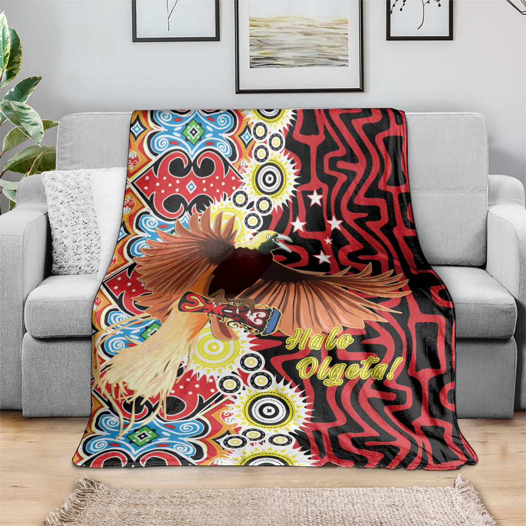 Papua New Guinea Pidgin Language Week Blanket Halo Olgeta Tok Pisin Wik Bird Of Paradise Oro Batik LT22 - Polynesian Pride