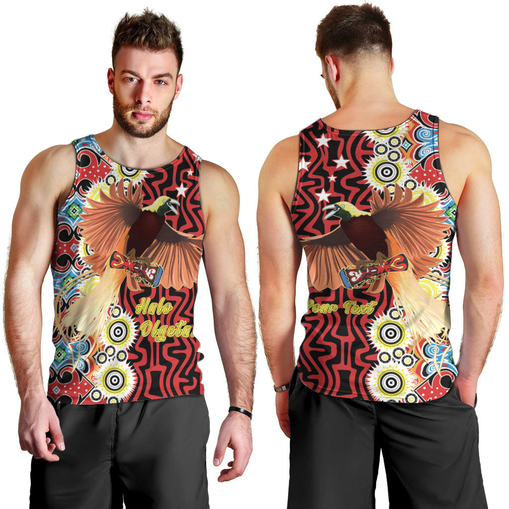 Personalised Papua New Guinea Pidgin Language Week Men Tank Top Halo Olgeta Tok Pisin Wik Bird Of Paradise Oro Batik LT22 - Polynesian Pride