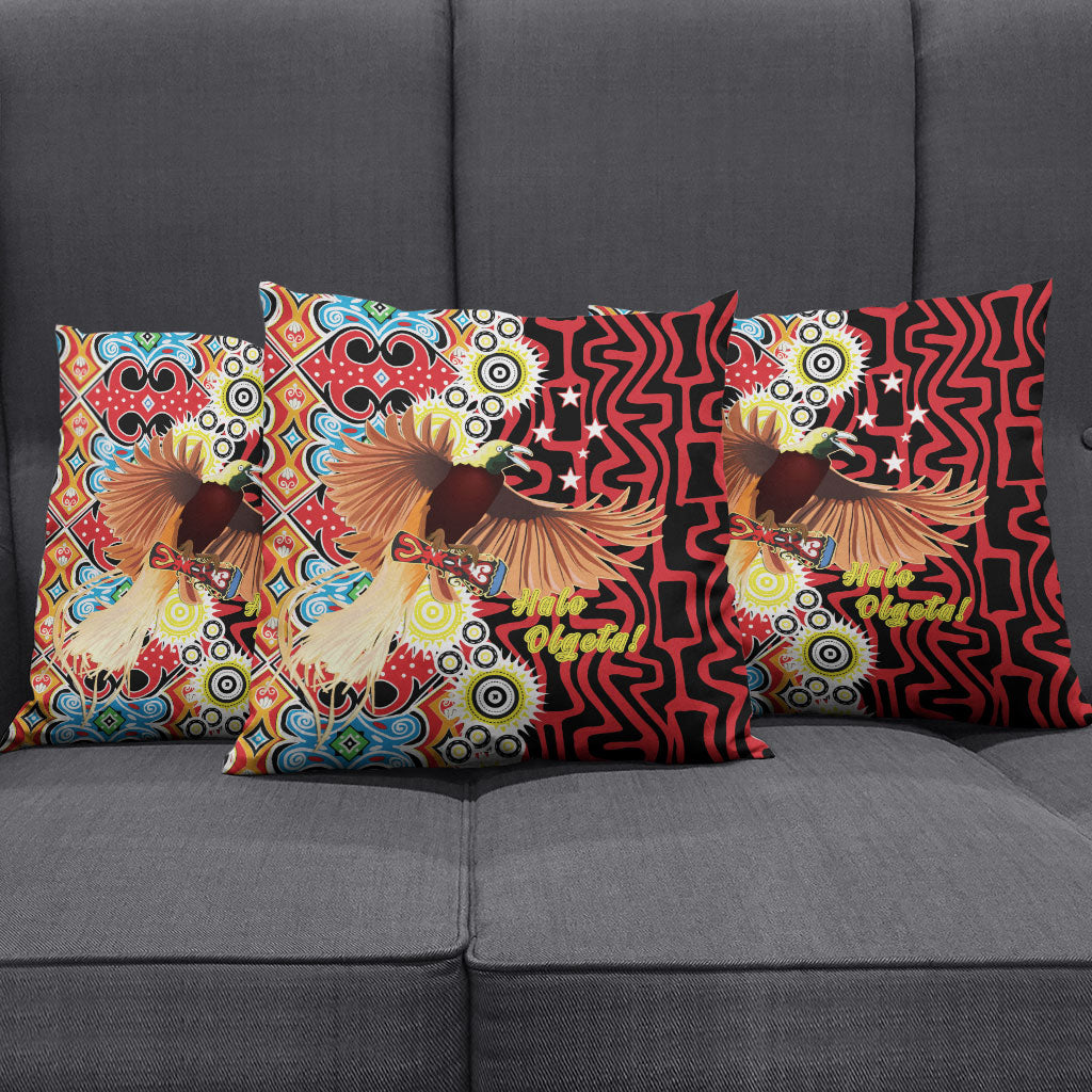 Papua New Guinea Pidgin Language Week Pillow Cover Halo Olgeta Tok Pisin Wik Bird Of Paradise Oro Batik LT22 - Polynesian Pride