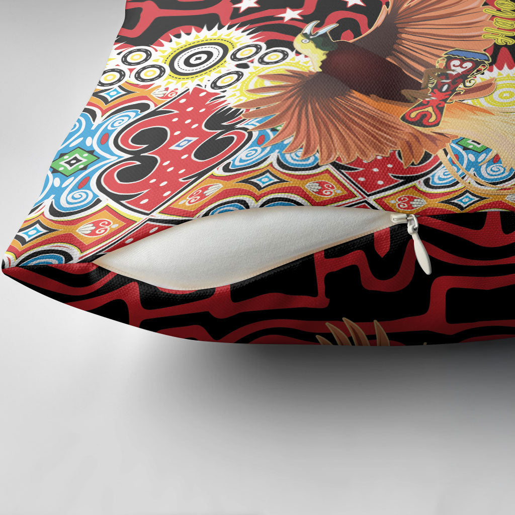 Papua New Guinea Pidgin Language Week Pillow Cover Halo Olgeta Tok Pisin Wik Bird Of Paradise Oro Batik LT22 - Polynesian Pride