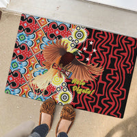 Papua New Guinea Pidgin Language Week Rubber Doormat Halo Olgeta Tok Pisin Wik Bird Of Paradise Oro Batik LT22 - Polynesian Pride