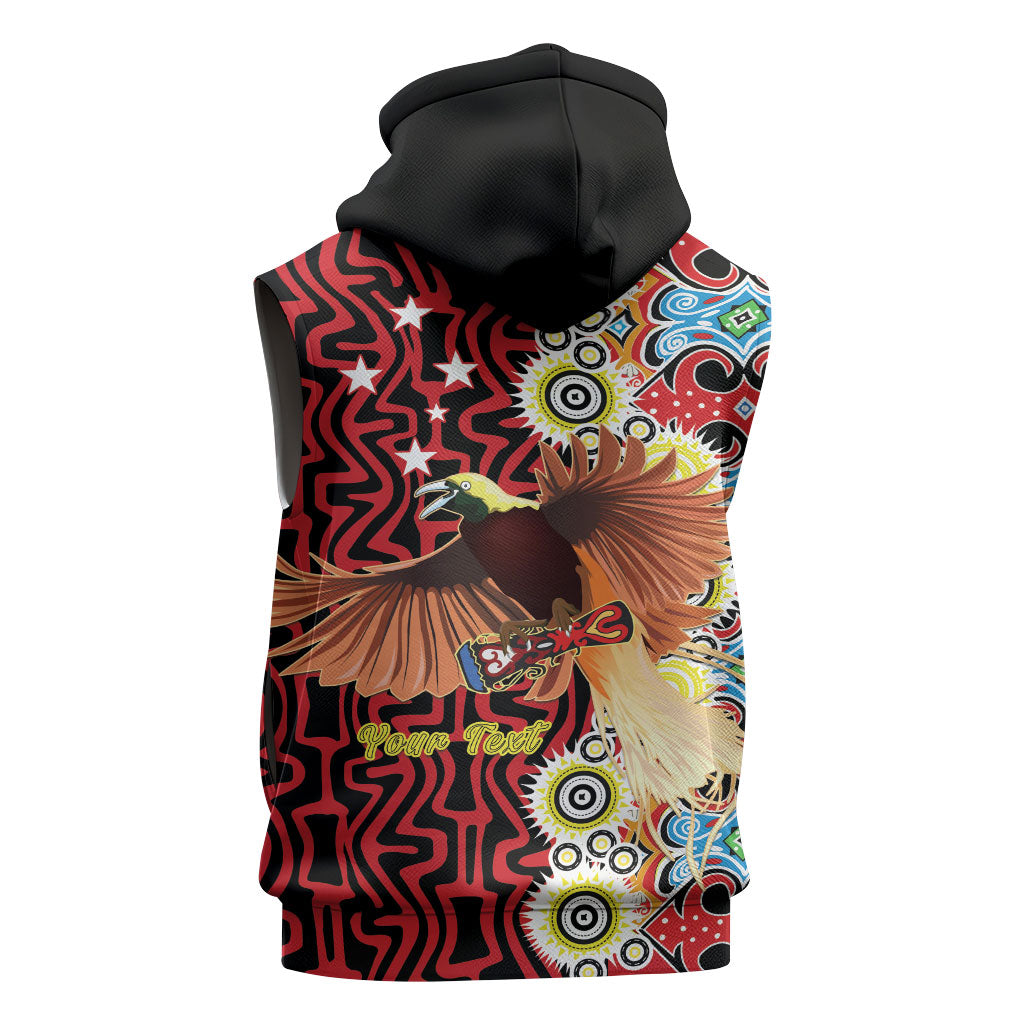 Personalised Papua New Guinea Pidgin Language Week Sleeveless Zip Hoodie Halo Olgeta Tok Pisin Wik Bird Of Paradise Oro Batik LT22 - Polynesian Pride